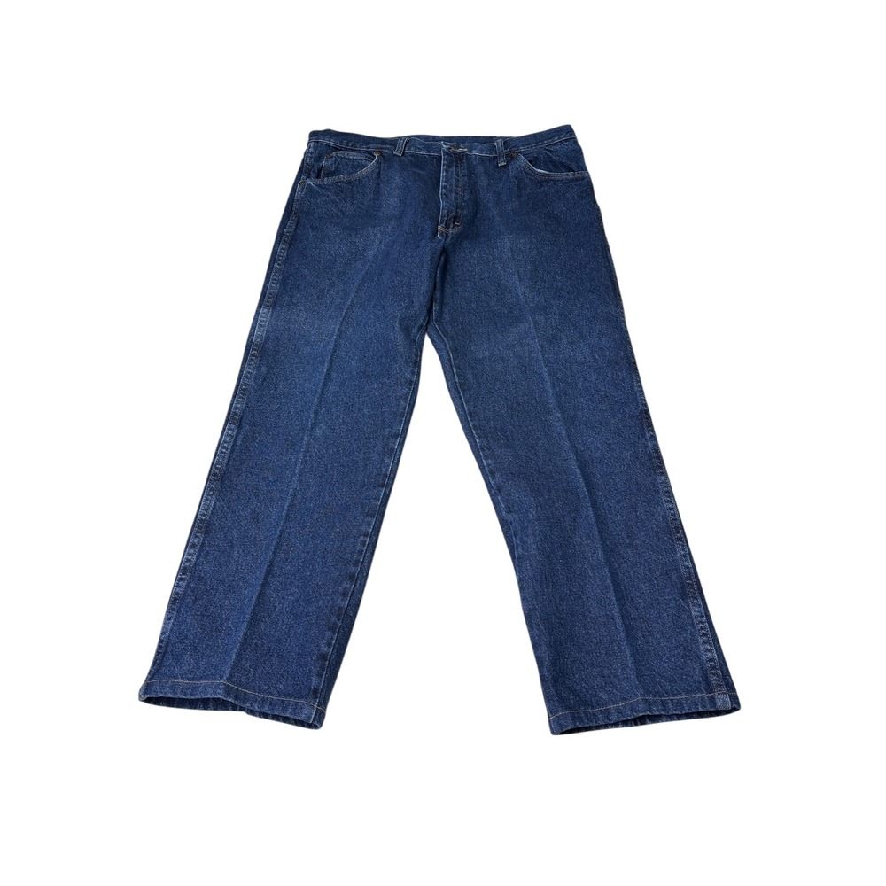 Wrangler Authentic Mens Dark Wash Straight Leg Jeans 40x28 Blue Denim